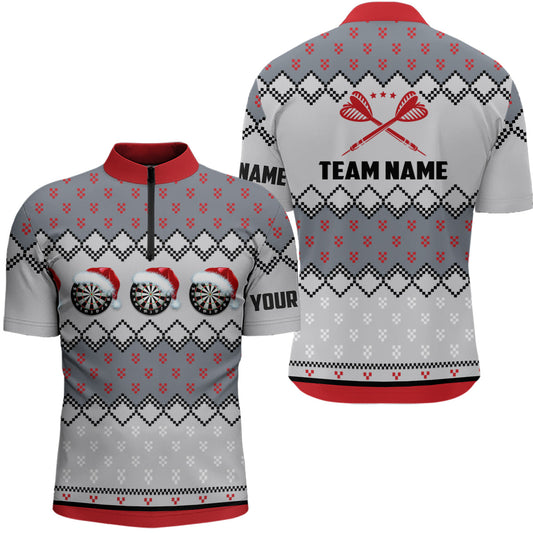 Individuelles Darts Weihnachtsmann Quarter-Zip Shirt – Individuelles Dart Shirt für Männer Dart Trikot LDT0741
