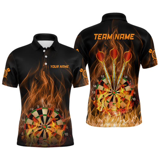 Feuerflammen Dartboard Herren Dart Poloshirt – Individuelle Dartshirts für Männer Darttrikots LDT1006