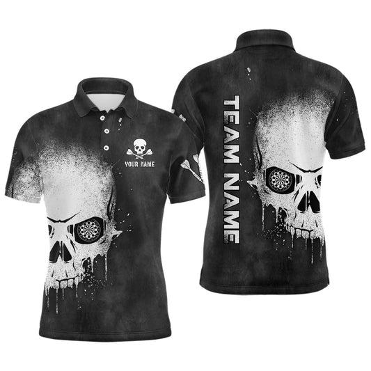 Rauch Totenkopf Schwarz-Weiß Herren Dart Poloshirt – Individuelle Team Darttrikots LDT1007