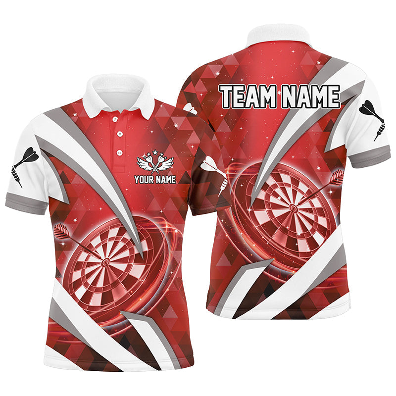 Individuelles Rotes Dartbrett Dart Poloshirt Für Herren, Dart Team Liga Shirt TDM1438