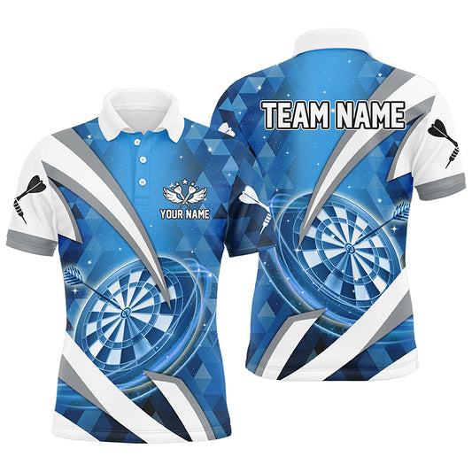 Individuelles Blaues Dartbrett Dart Poloshirt Für Herren, Dart Team Liga Shirt TDM1439