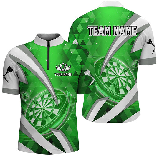 Grünes Dartboard Dart Herren Shirt mit Viertelreißverschluss, Dart Team Liga Shirt TDM1440