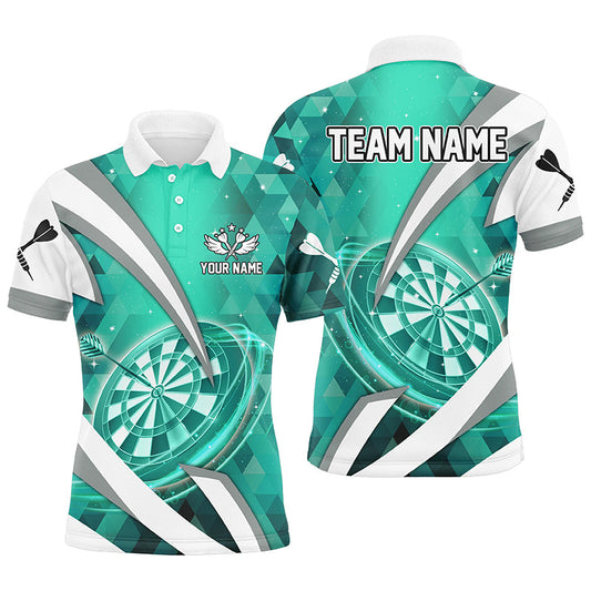 Individuelles Türkises Dartbrett Dart Poloshirt Für Herren, Dart Team Liga Shirt TDM1441