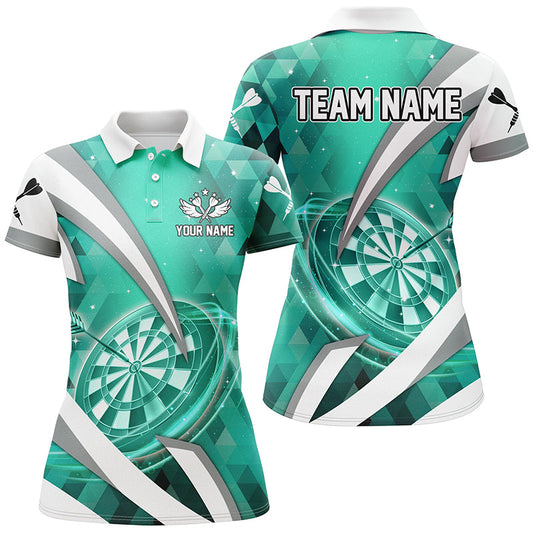 Individuelles Türkises Dartbrett Dart Poloshirt Für Herren, Dart Team Liga Shirt TDM1441
