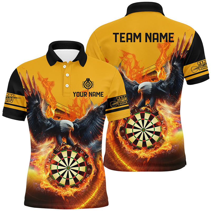 Individuelles Adlerfliegen Auf Dartbrett Feuer Herren Poloshirt, Darttrikot TDM1293