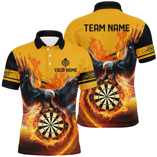 Individuelles Adlerfliegen Auf Dartbrett Feuer Herren Poloshirt, Darttrikot TDM1293