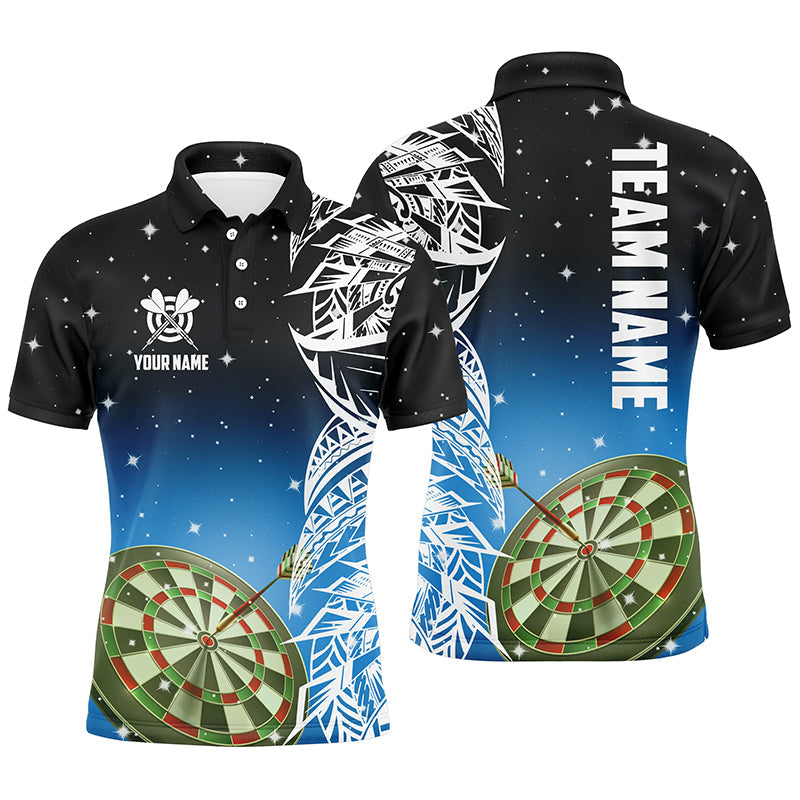 Individuelles Dartboard Blaue Version Herren Poloshirt, Dart Liga Shirts, Dart Trikot TDM1201