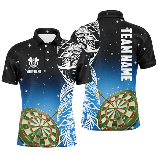 Individuelles Dartboard Blaue Version Herren Poloshirt, Dart Liga Shirts, Dart Trikot TDM1201