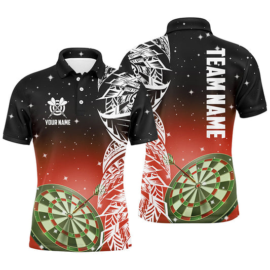 Individuelles Dartboard Rote Version Herren Poloshirt, Dart Liga Shirts, Dart Trikot TDM1202