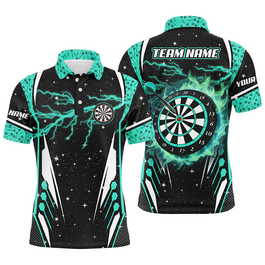 Individuelles Donner Blitz Türkises Darttrikot Herren Poloshirt, Dart Team Liga Shirt TDM1398