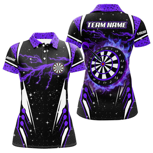 Individuelles Donner Blitz Lila Darttrikot Herren Poloshirt, Dart Team Liga Shirt TDM1399