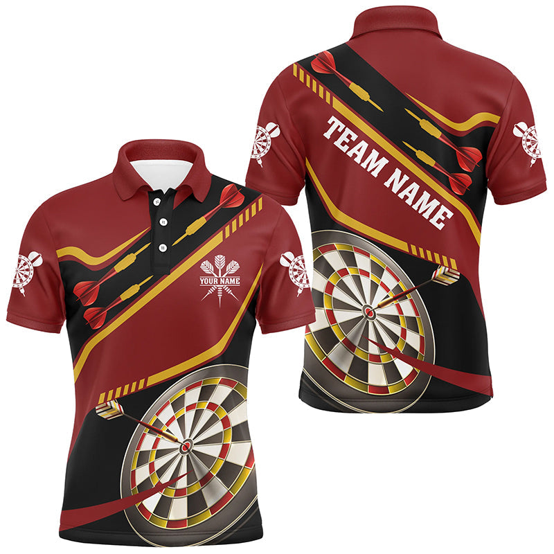 Individuelles rotes Dart-Turnier-Dart-Poloshirt für Herren, Darttrikot Team Dartbrett TDM2950