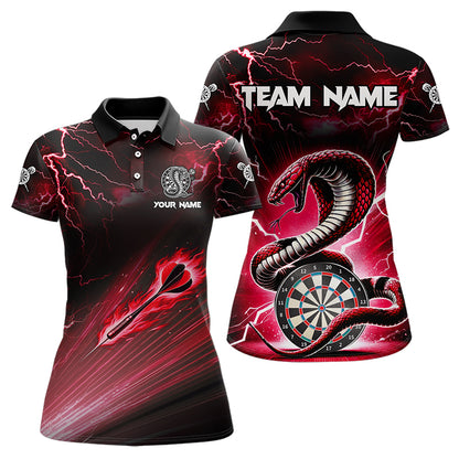 Roter Blitz & Kobra Damen Dartshirts – Beste individuelle Dart Teamtrikots TDM3394