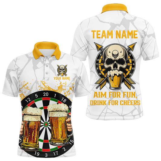 Lustiges Darts und Bier – Zielen zum Spaß, Trinken zum Feiern, individuelles Poloshirt für Herren, Darttrikot TDM3398