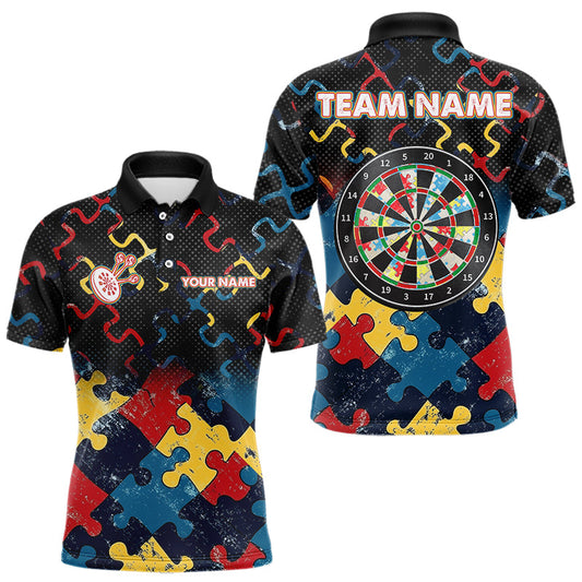 Individuelle Grunge-bunte Muster-Dart-Poloshirts für Herren, Darttrikot-Teamuniform TDM3695