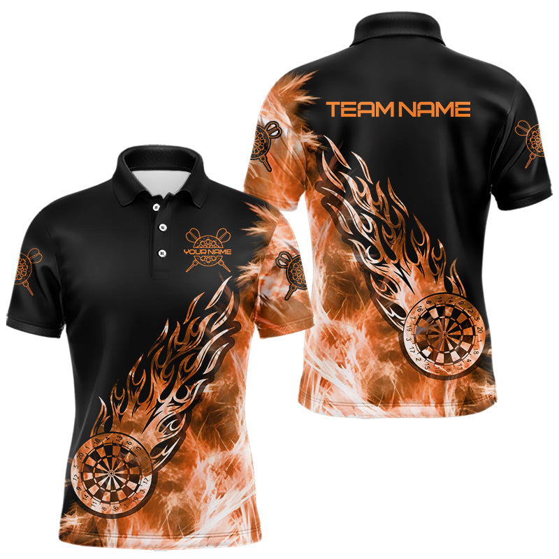Orange-schwarze „Icy Light“-Dartshirts für Herren, Polo & 1/4-Zip, individuelle Darttrikots TDM3873
