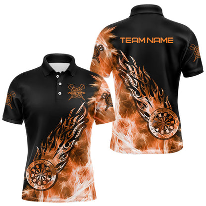 Orange-schwarze „Icy Light“-Dartshirts für Herren, Polo & 1/4-Zip, individuelle Darttrikots TDM3873
