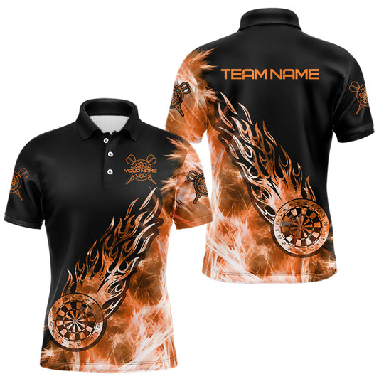 Orange-schwarze „Icy Light“-Dartshirts für Herren, Polo & 1/4-Zip, individuelle Darttrikots TDM3873