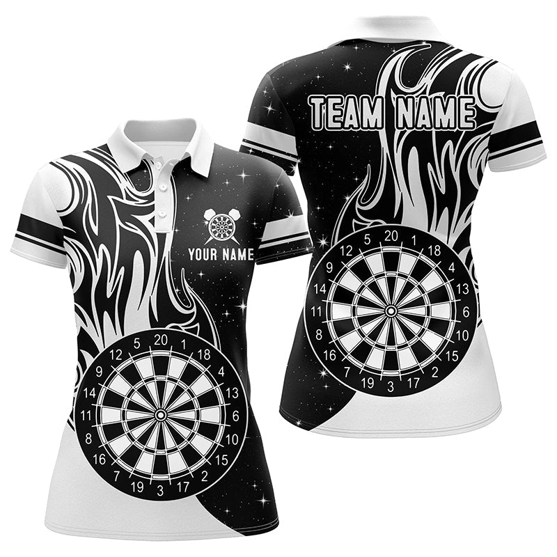 Individuelles Weißes Dart Feuer Poloshirt Für Herren, Darttrikot Team Uniform TDM1420