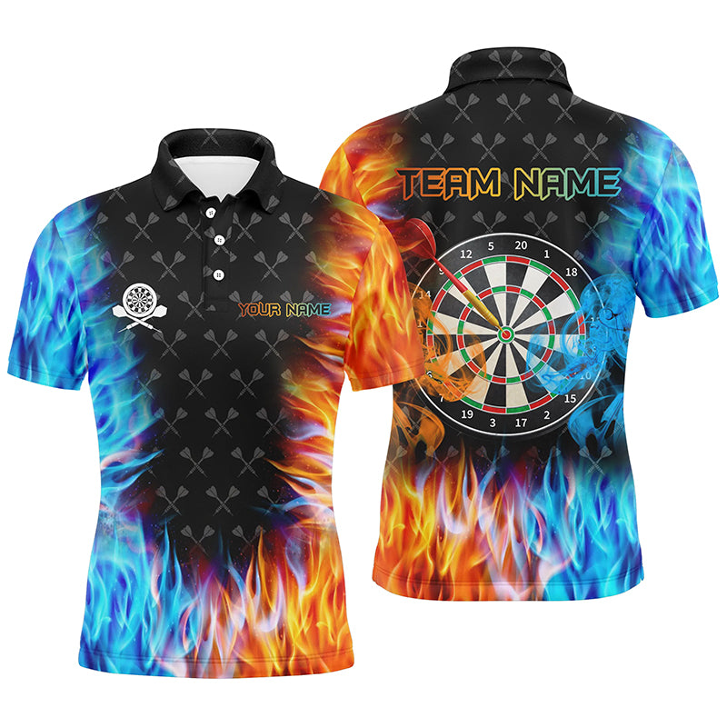 Individuelles Dartboard Feuer Und Wasser Herren Poloshirt, Dart Trikot TDM1218