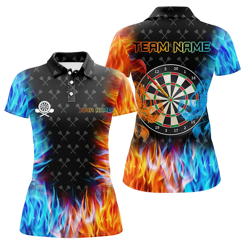 Individuelles Dartboard Feuer Und Wasser Herren Poloshirt, Dart Trikot TDM1218