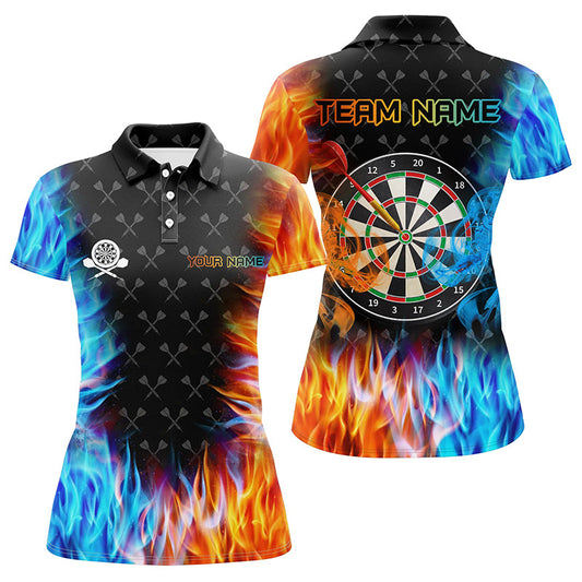 Individuelles Dartboard Feuer Und Wasser Herren Poloshirt, Dart Trikot TDM1218