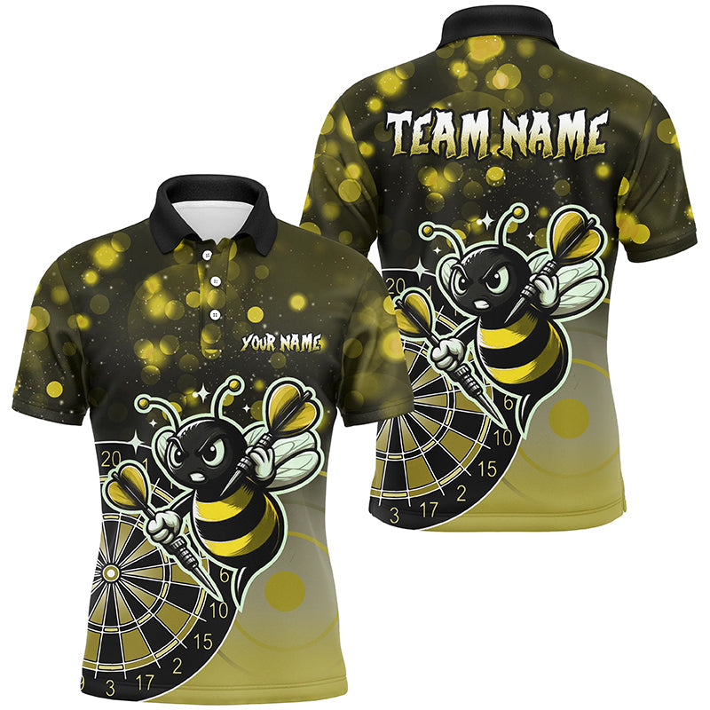 Individuelles Gelbes Dart Bienen Herren Poloshirt, Lustiges Darttrikot Geschenk TDM2200