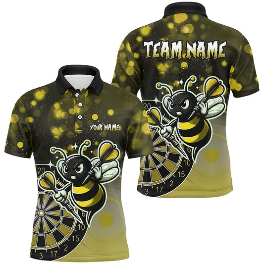 Individuelles Gelbes Dart Bienen Herren Poloshirt, Lustiges Darttrikot Geschenk TDM2200