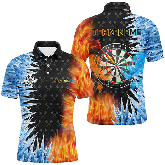 Personalisierte Dartscheibe Eis & Feuer 3D Herren Dartshirt – Individuelle Teamtrikots TDM2474