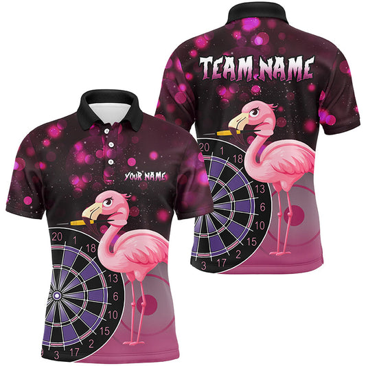 Pinke Darts Flamingo Maßgeschneiderte Herren Dartshirts, Lustige Darts Kleidung, Bestes Darts Geschenk TDM2209
