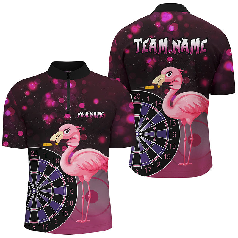 Pinke Darts Flamingo Maßgeschneiderte Herren Dartshirts, Lustige Darts Kleidung, Bestes Darts Geschenk TDM2209