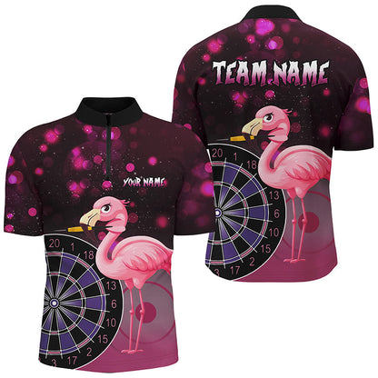 Pinke Darts Flamingo Maßgeschneiderte Herren Dartshirts, Lustige Darts Kleidung, Bestes Darts Geschenk TDM2209