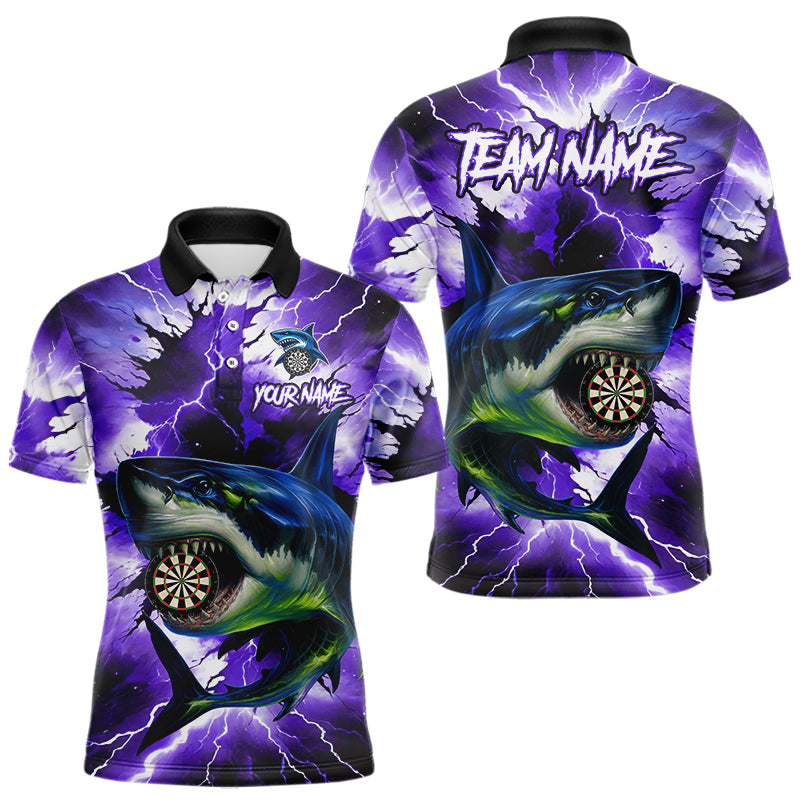 Lila Thunder-Lightning Storm Shark Dartshirt Für Herren – Teamtrikot Polo & 1/4 Zip TDM4570