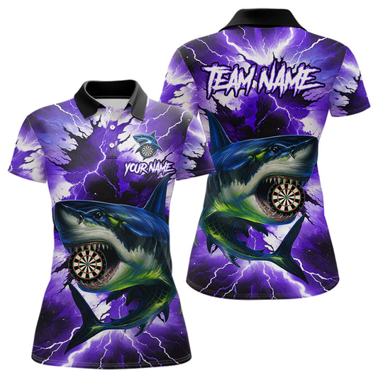 Lila Thunder-Lightning Storm Shark Dartshirt Für Damen – Teamtrikot Polo & 1/4 Zip TDM4570