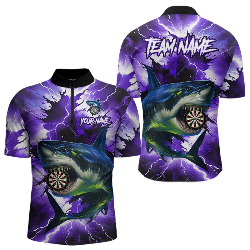Lila Thunder-Lightning Storm Shark Dartshirt Für Herren – Teamtrikot Polo & 1/4 Zip TDM4570