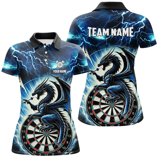 Individuelles Donner Blitz Drache Dart Poloshirt Für Herren, Blaues Dart-Teamtrikot TDM2477