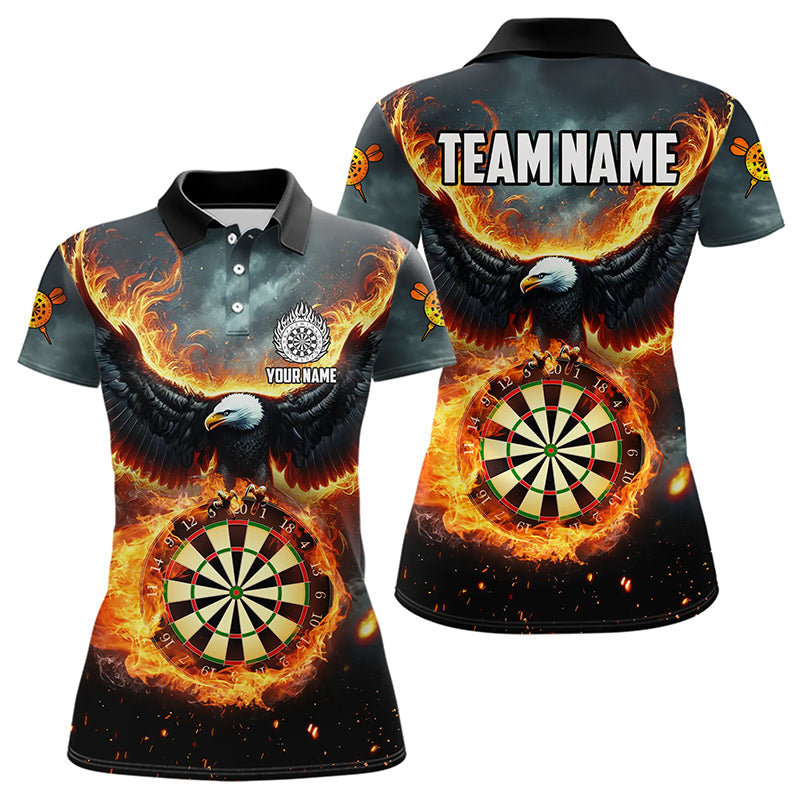 Individuelles Feuerflamme Dartbrett Adler Dart-Poloshirt für Damen, Dart-Trikot TDM3219