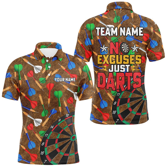 Individuelles Buntes Pfeil-Dart-Poloshirt für Herren, Lustiges Dart-Sprichwort-Darttrikot Kein-Ausreden TDM2733