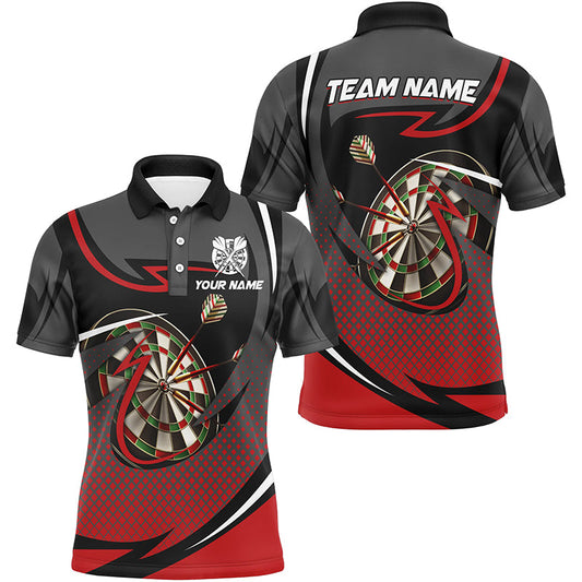 Individuelles Rotes Dartbrett Herren Poloshirt, Dart Teamtrikot Bekleidung TDM1821