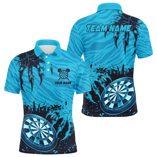 Lustiges Krallen Dartbrett Blaues Dart Poloshirt Für Herren, Dart Team Liga Shirt TDM1457