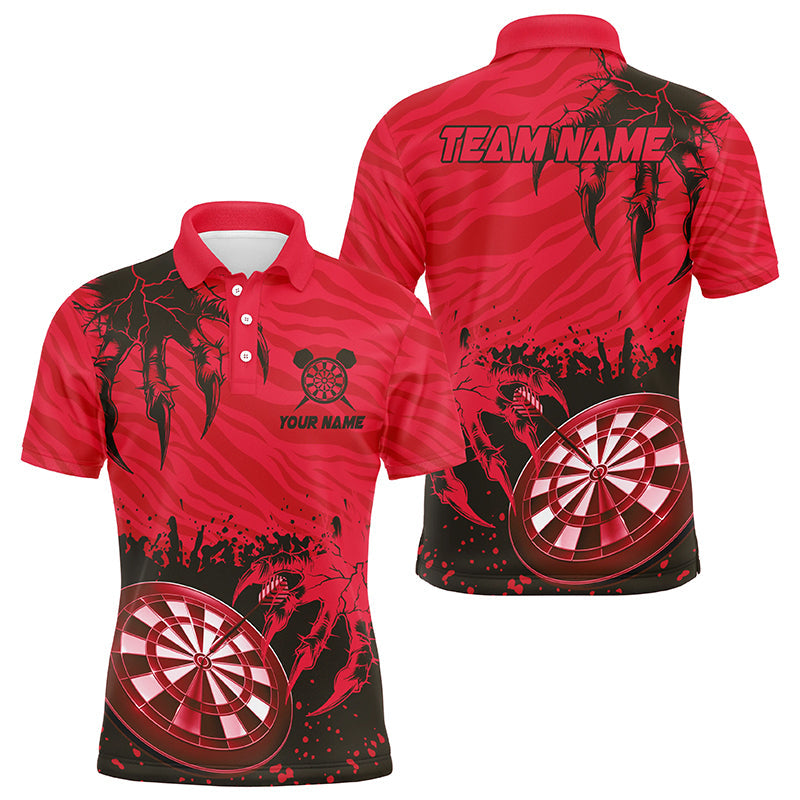Lustiges Krallen Dartbrett Rotes Dart Poloshirt Für Herren, Dart Team Liga Shirt TDM1458