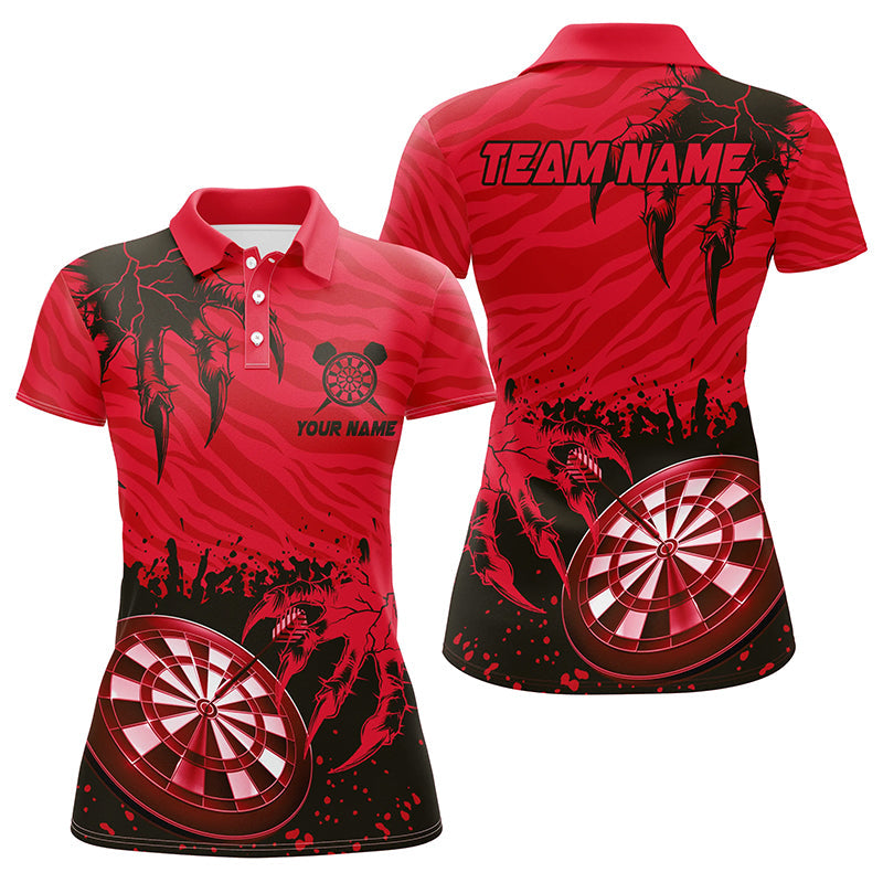 Lustiges Krallen Dartbrett Rotes Dart Poloshirt Für Herren, Dart Team Liga Shirt TDM1458