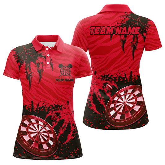 Lustiges Krallen Dartbrett Rotes Dart Poloshirt Für Herren, Dart Team Liga Shirt TDM1458