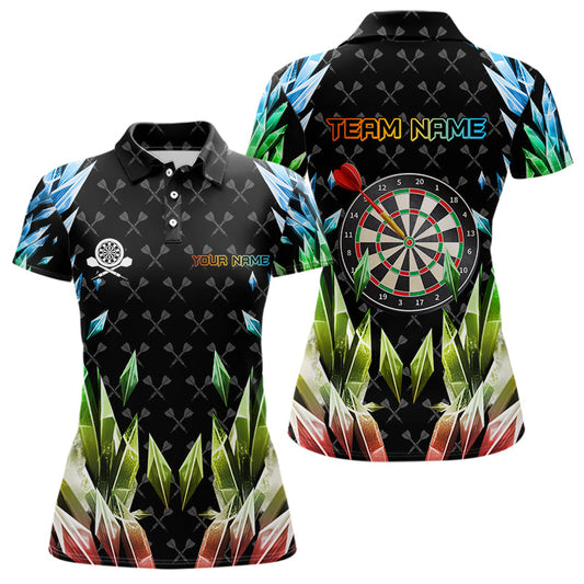 Individuelles Bunt Eisig Dartbrett Dart-Poloshirt für Damen, Cooles Dart-Trikot-Team TDM3584