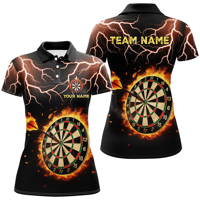 Individuelles Feuer Dartbrett Donner Blitz Dart Poloshirt Für Herren, Dart Teamtrikot TDM1469