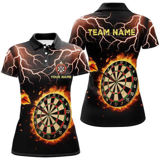 Individuelles Feuer Dartbrett Donner Blitz Dart Poloshirt Für Herren, Dart Teamtrikot TDM1469