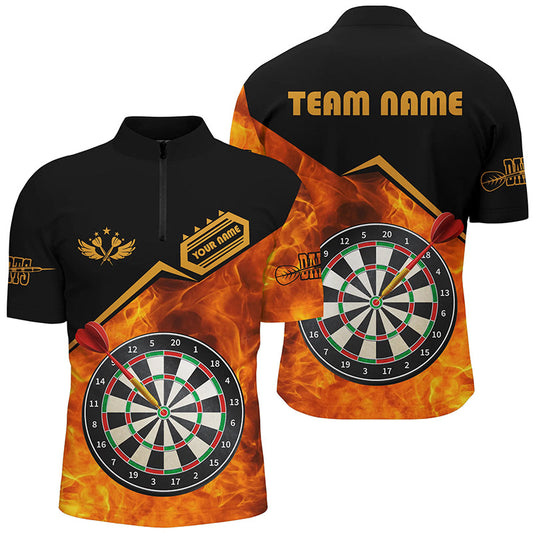 Dart Feuer Dart Herren Shirt mit Viertelreißverschluss, Dart Trikot Team Uniform TDM1472