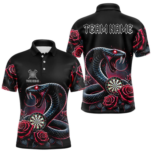Individuelles Rose und Dartbrett Kobra Schlange Dart Poloshirt Für Herren – Darttrikots TDM3749