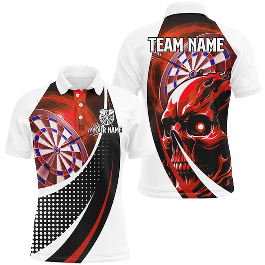 Individuelles Rotes Dartbrett Skelett Dart Poloshirt Für Herren, Team-Liga Darttrikot TDM2264