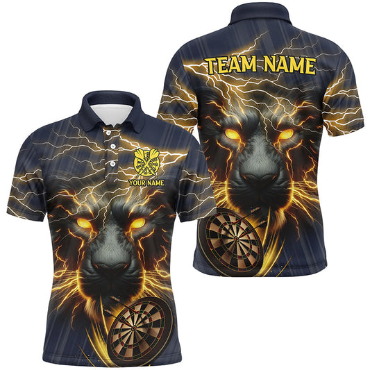 Darts Sturm Panther 3D Gedruckte Darts Shirts Für Herren Maßgeschneiderte Darts Liga Teamtrikots |Gelb TDM2535